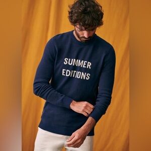 NWOT Octobre Editions “Summer Editions” RARE Crewneck Men's Navy Sweater Sz M